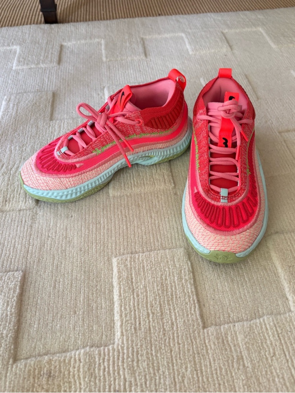 Nike Cosmic Unity 3 Aja Wilson hot pink green blue knit shoes women’s 8 - Picture 10 of 12